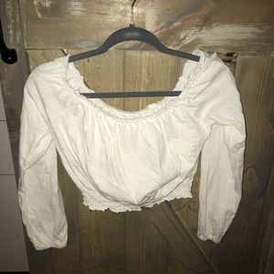white off-the-shoulder top